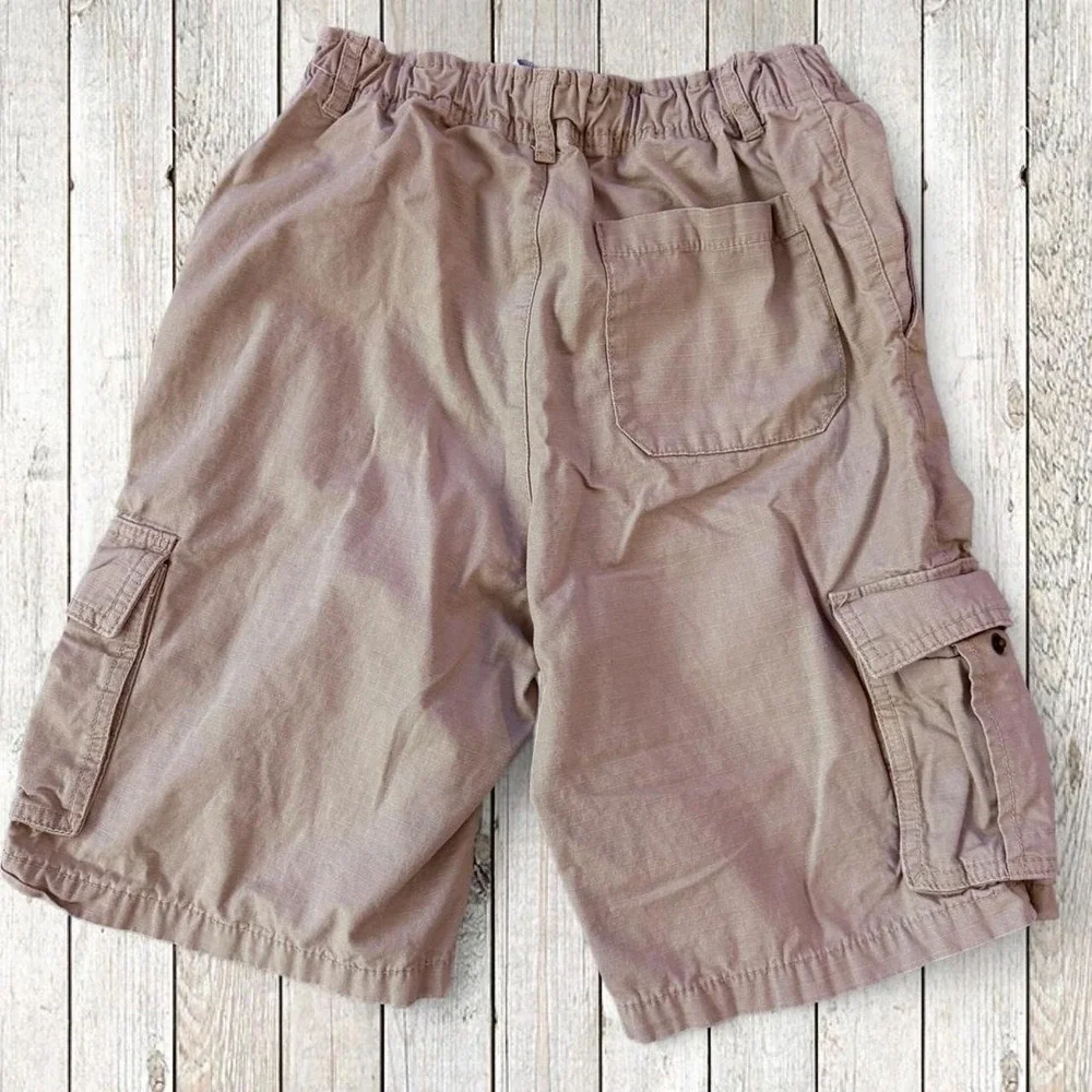 Old Navy Boys Khaki Ripstop Cargo Shorts Size 14 Y2K Utility